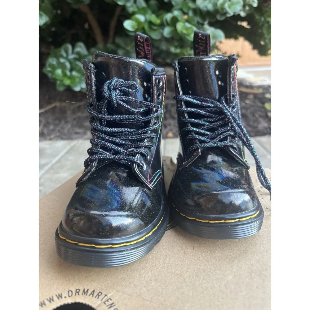 Dr. Doc Martens 1460 T Youth Kids Boots⭐️Black⭐️US Size 7 Softy T Side Zip⭐️NEW